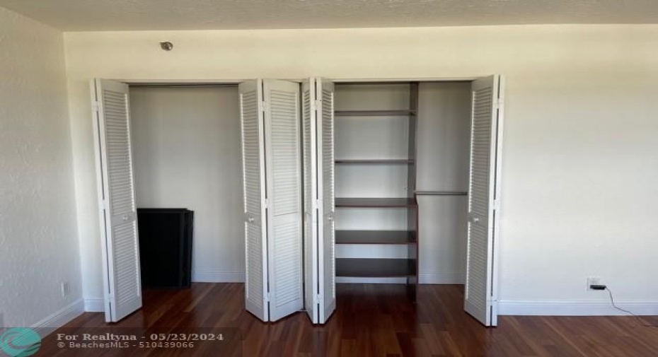 The second bedroom has two closets.