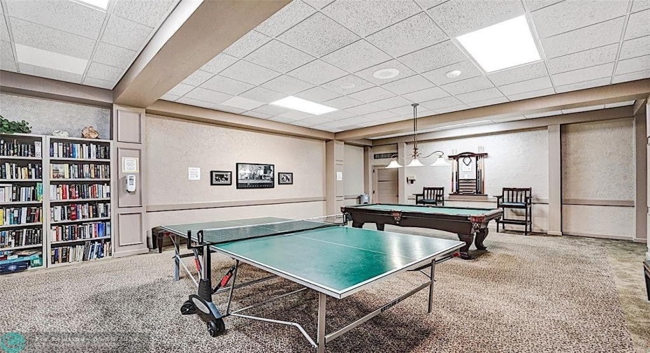 Library Room with Ping-pong and Billard Tables