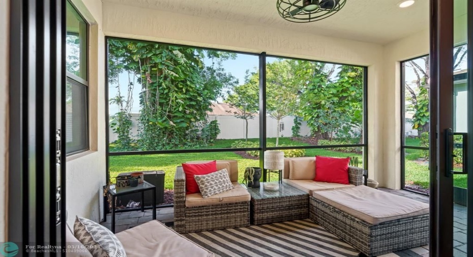 The screened patio provides the indoor/outdoor living experience that everyone wants.