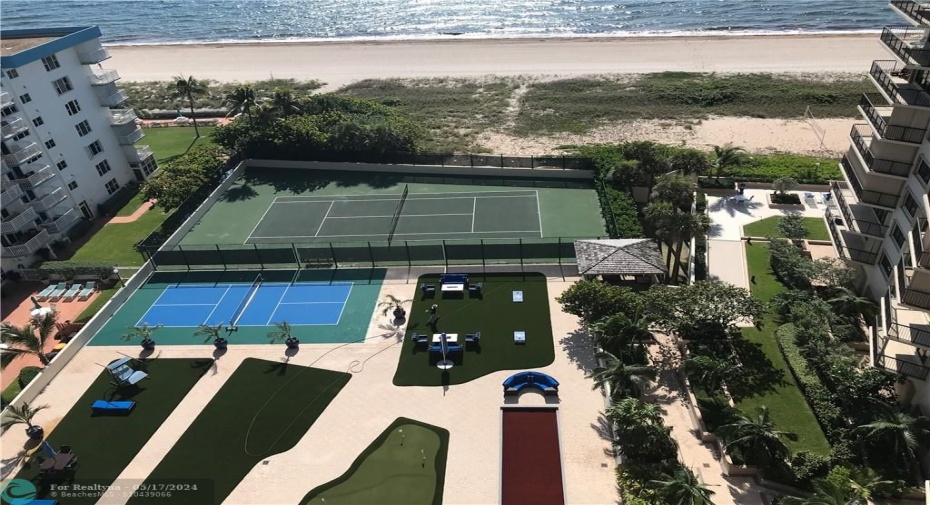 Balcony view Ocean, tennis court, mini golf and other amenities