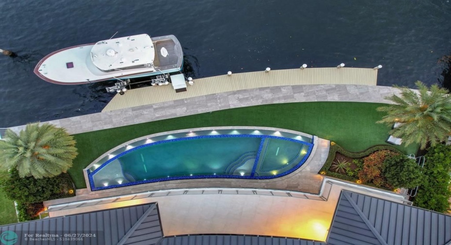 Incredible Custom Infinity Edge Pool & 70ft Dock