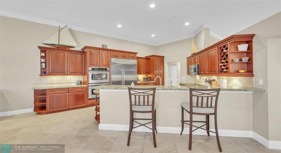 All stainless appliances, Double ovens and new built-in refrigerator