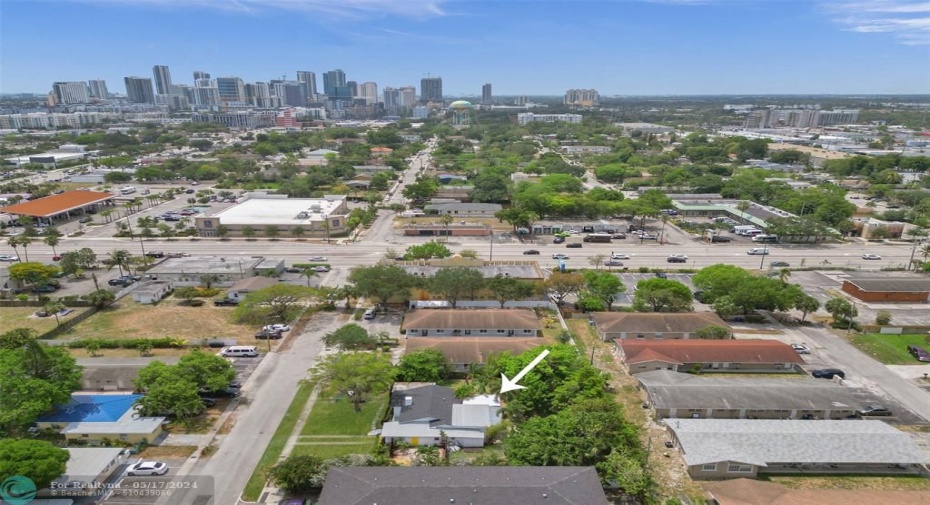 Aerial view looking south to Downtown Fort Lauderale