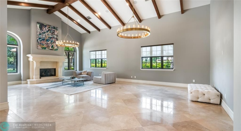 Huge Family room with Vaulted Ceilings