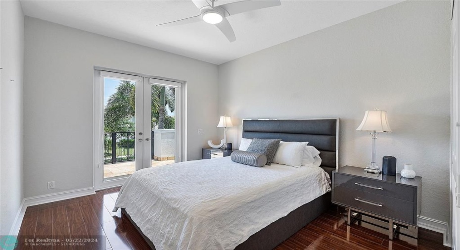 This bedroom has the pretty front balcony adjoining, Real Wood flooring all new fans in all bedrooms,
