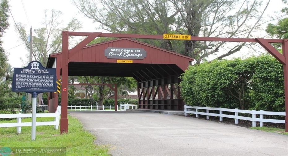 You're Within Walking Distance To Coral Springs Historic Covered Bridge!
