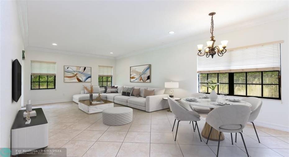 VIRTUALLY STAGED - BREAKFAST AREA AND FAMILY ROOM