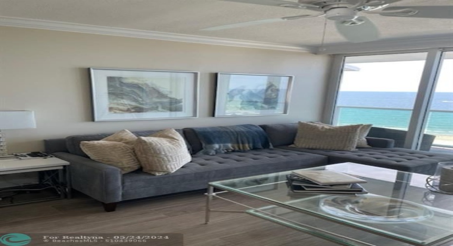 Living room with full view of Ocean