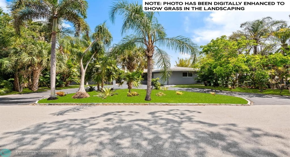 NOTE: PHOTO HAS BEEN DIGITALLY ENHANCED TO SHOW GRASS IN THE LANDSCAPING
