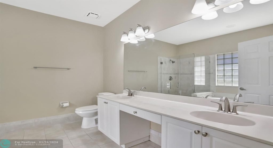 SPACIOUS WITH DOUBLE SINKS AND VANITY AREA