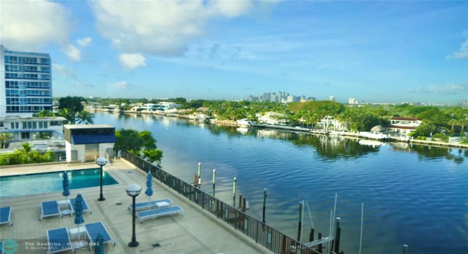 View of the pool deck overlooking the ICW.