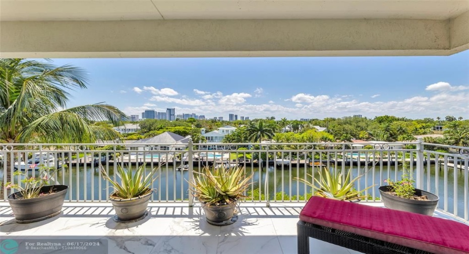 Gorgeous water and Fort Lauderdale skyline views from your spacious terrace