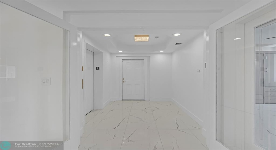 Elevator into private living space