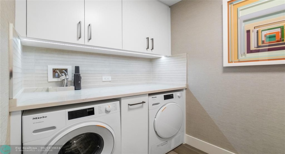 Miele Washer/Dryer in Laundry Room