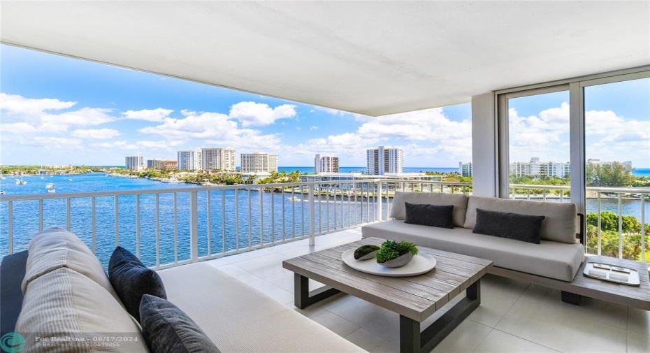 Relax in this outdoor space which is 14' deep and soak in the views of the intracoastal and ocean