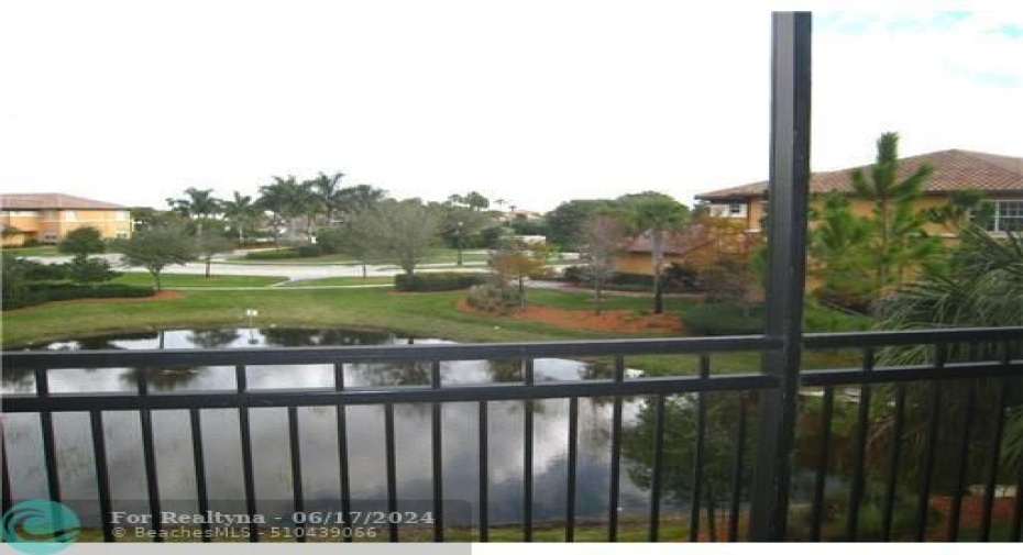 view of the pond from the balcony