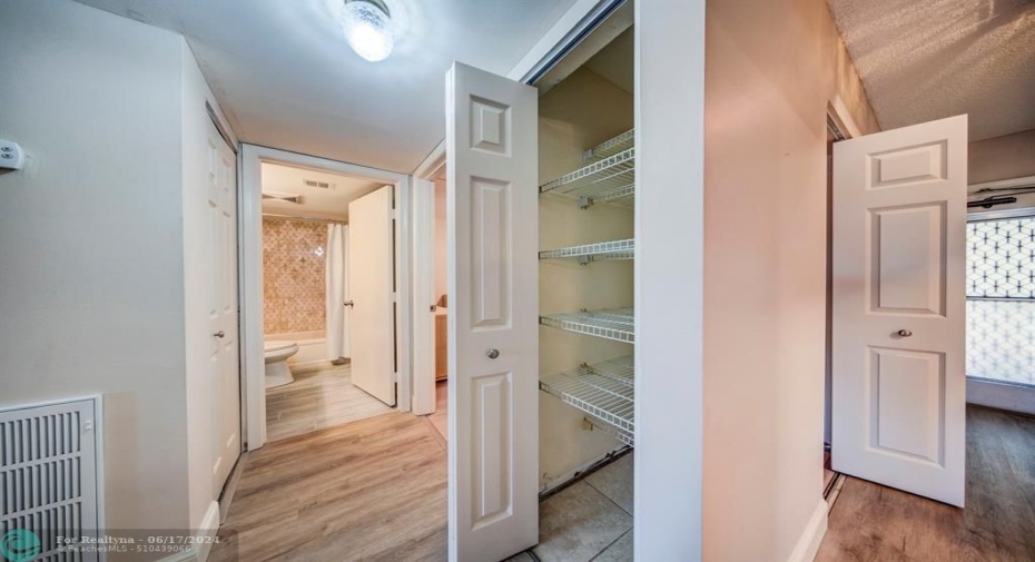 There is a lot of storage space in this unit.  Here is the linen closet adjacent to the guest room.