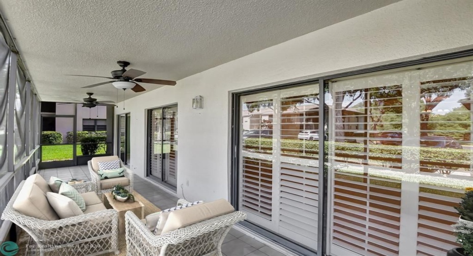 Extra large screened patio has room for family and guests to enjoy the sunrises.