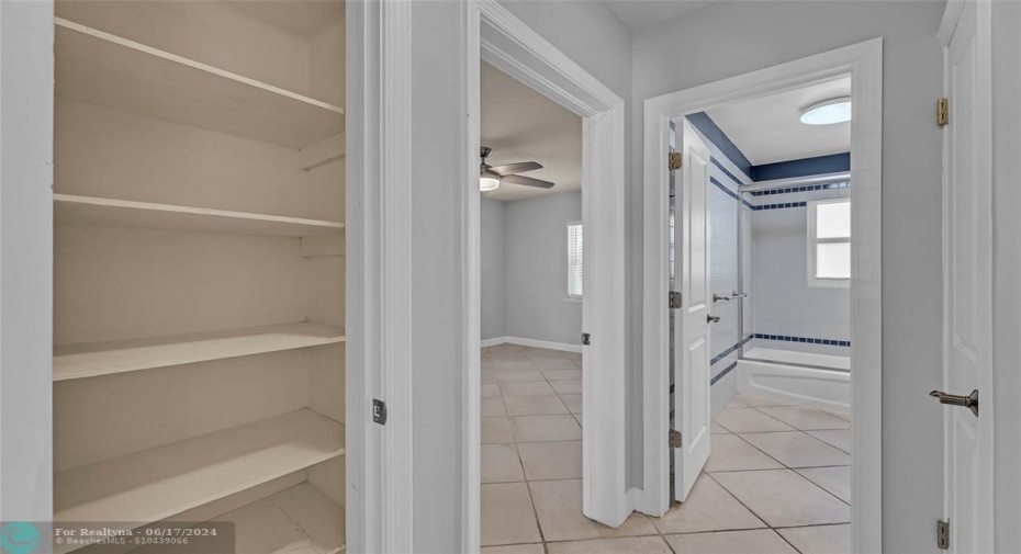 2 linen closets in the hallway