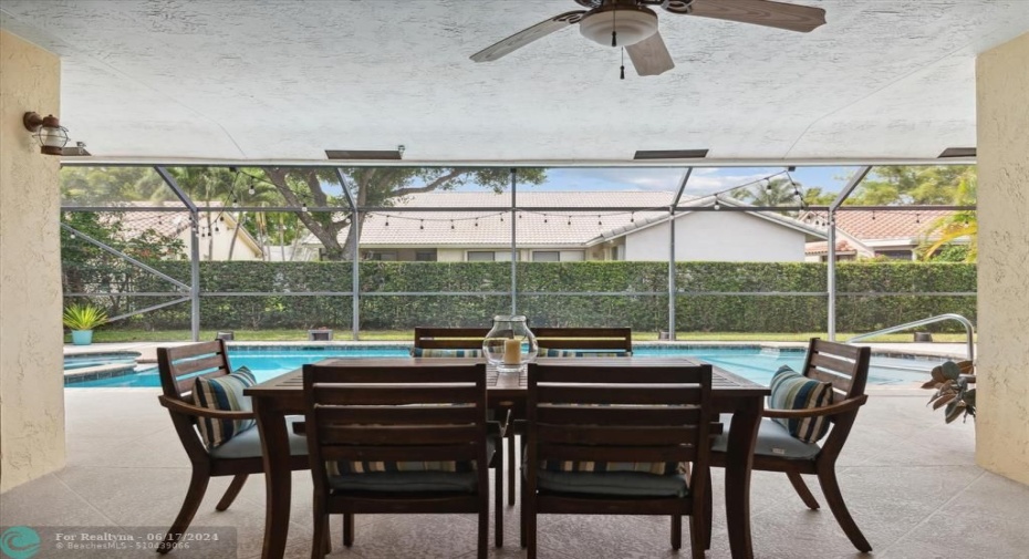 Great for entertaining! Covered and screened!