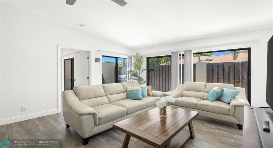 Living Room with Exterior View of the Patio