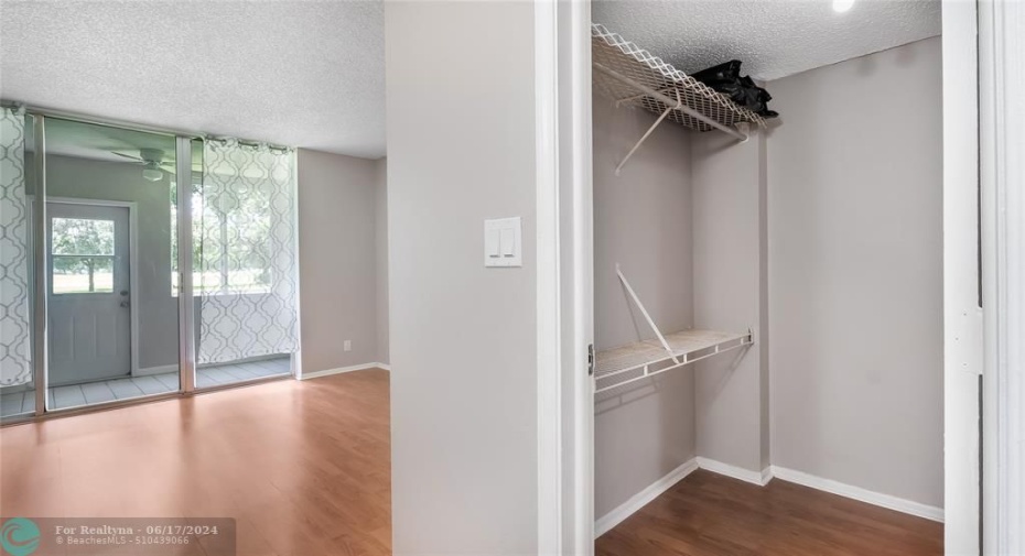 Walk-in closet in primary bedroom offers lots of space!