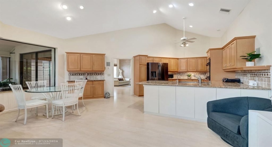 Spacious remodeled kitchen open to family room