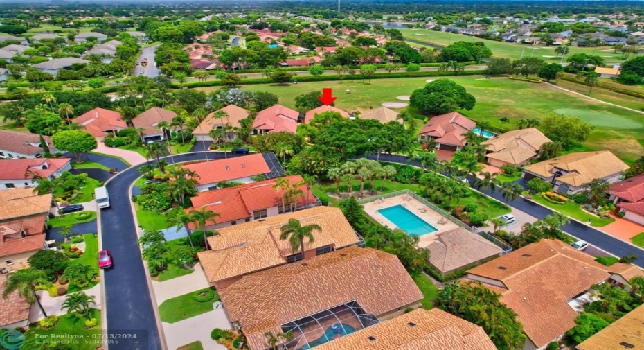 Golf views in back. wooded lot across the street, walking distance to neighborhood pool.