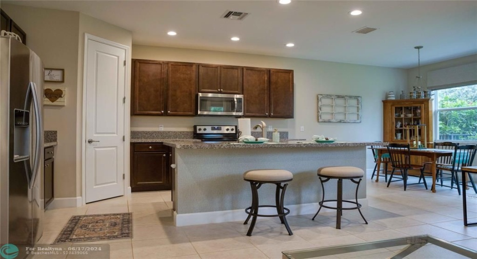 Center Island kitchen with granite counter tops