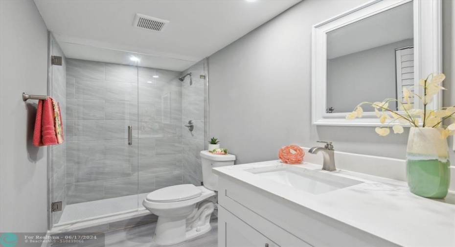 RENOVATED 2ND BATH WITH SEAMLESS SHOWER