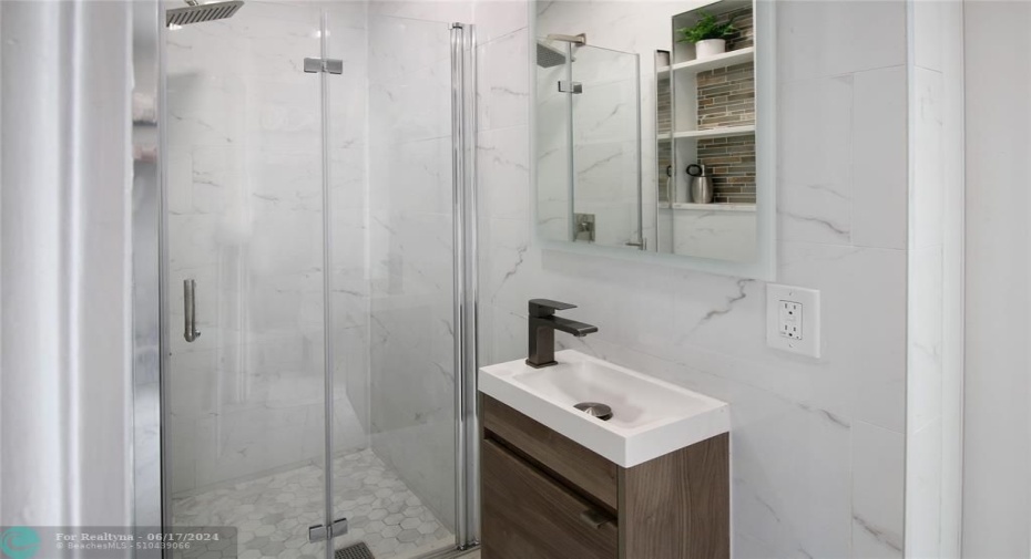 Cabana Bath with shower off of laundry room