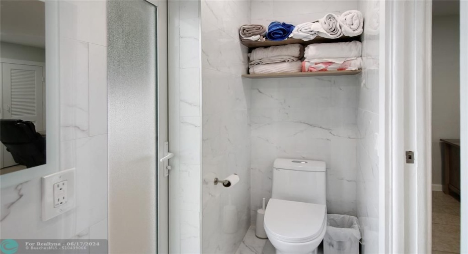 Cabana Bath with shower off of laundry room