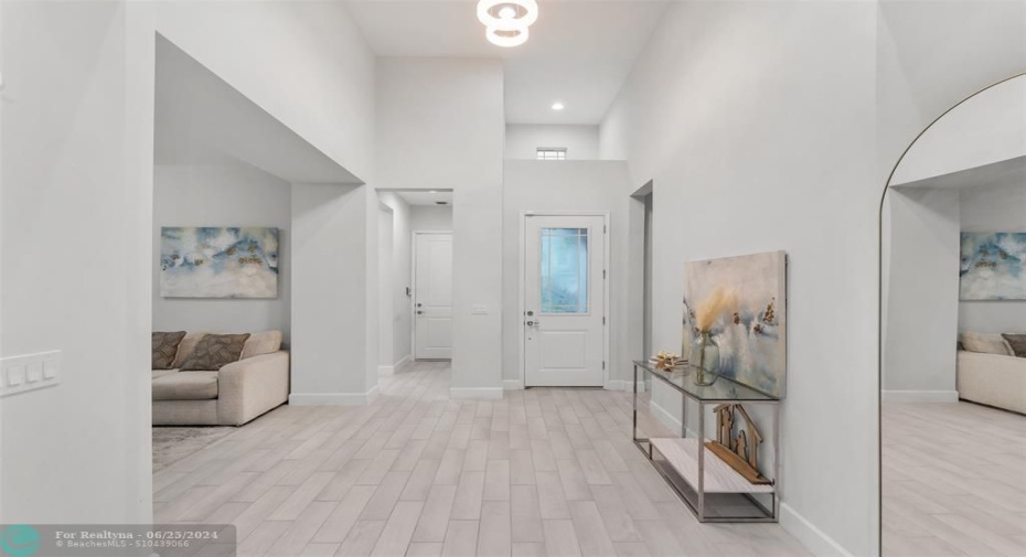 Foyer with High Volume Ceilings