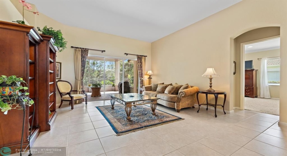 family room with views of the preserve