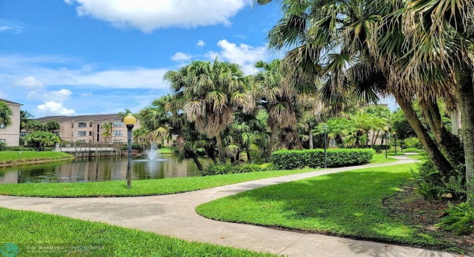 Serene walking paths & fountain pond!