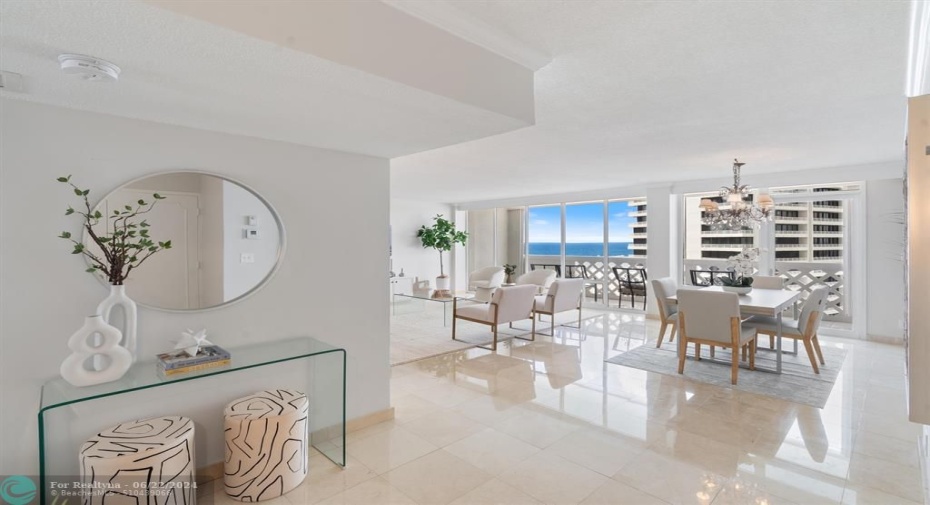 Open concept with ocean views from every room