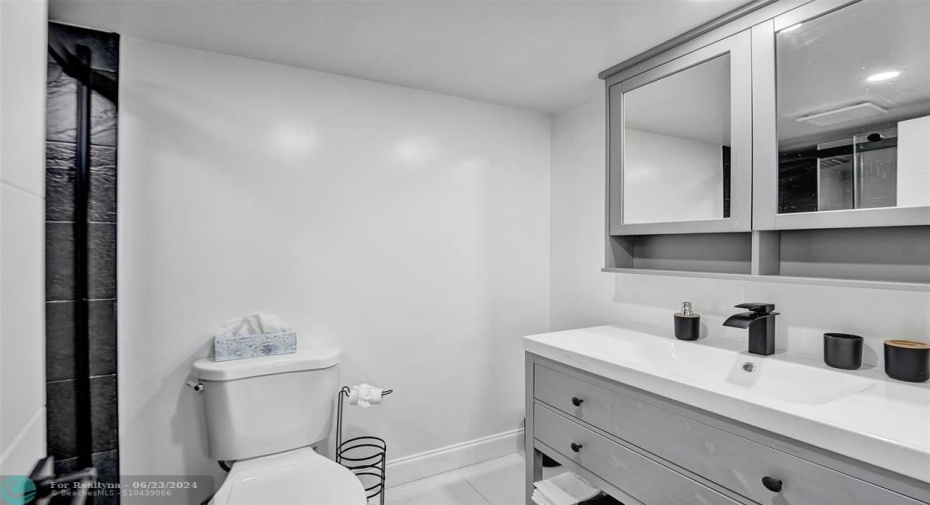 Fully Renovated Primary Bath with Beautiful Tile
