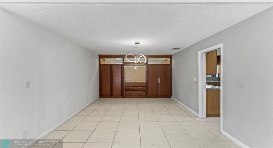 Dining room with built ins