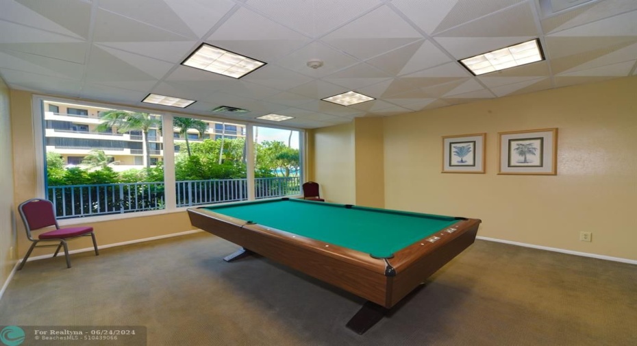 Pool table offered for enjoying