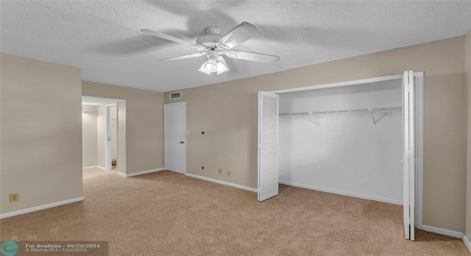 Large and spacious closet offered in Master bedroom suite along with walk in closet located by bathroom