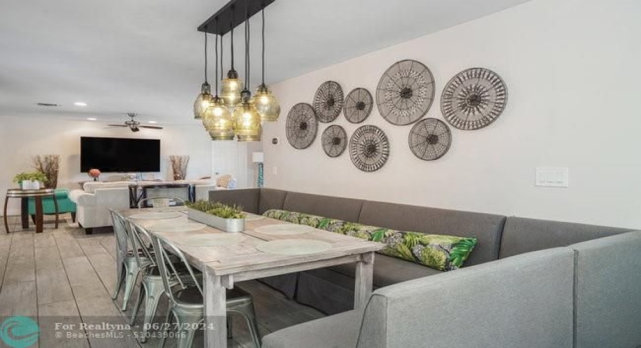Dining area accommodates a large family