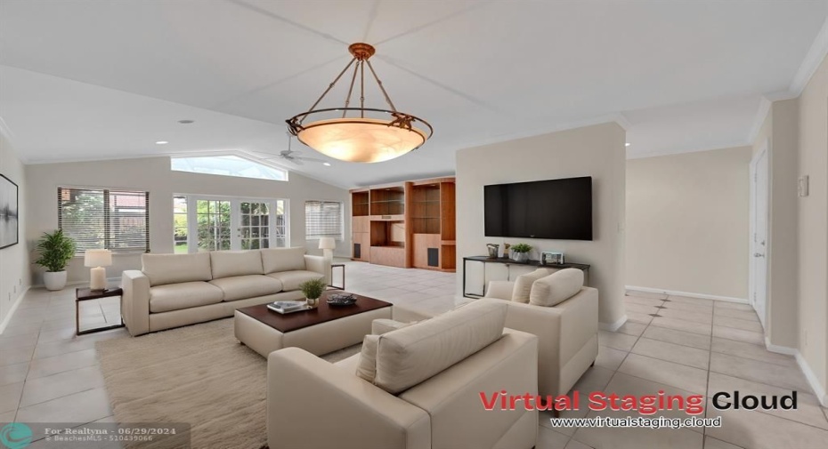 Main living area - virtually staged