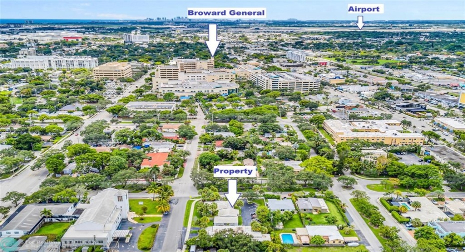 Proximity to Broward General Hospital and Airport