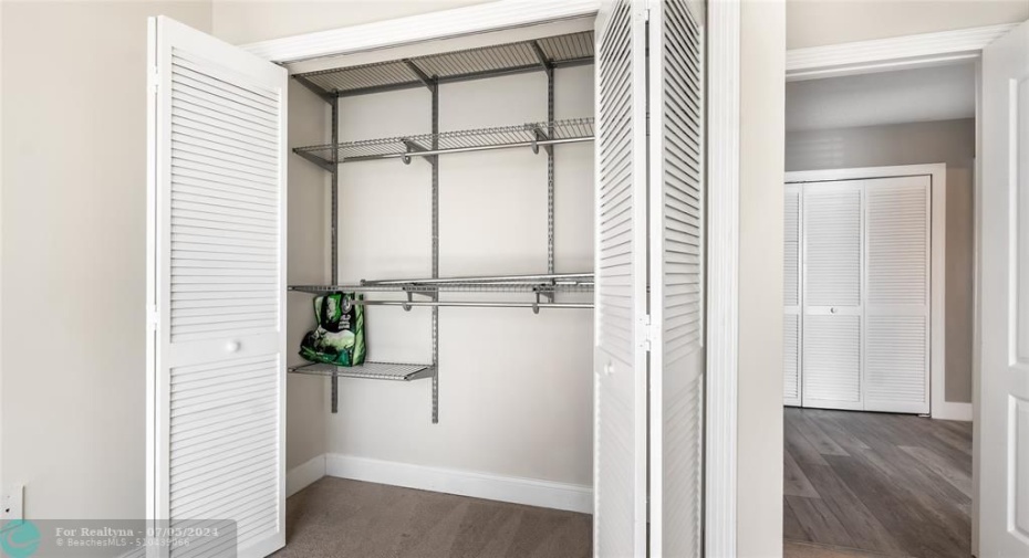 Upstairs 3rd bedroom closet with organizers