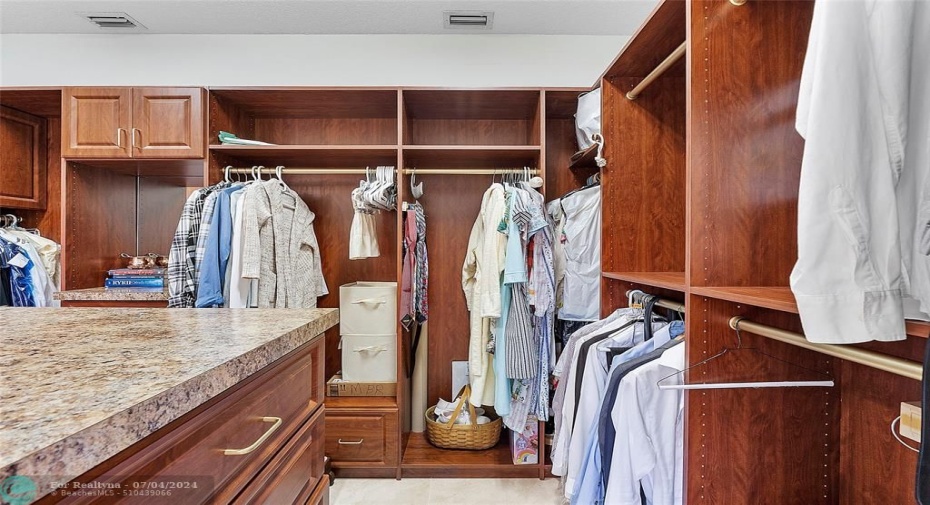 primary closet with built-ins