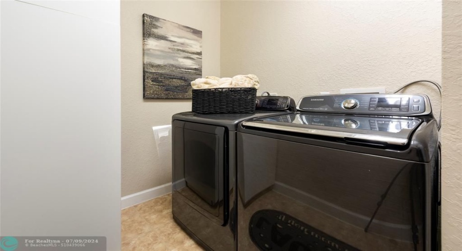 Your Incredible Laundry Room is Located on the second Floor between the Three Bedrooms and has a perfect storage Cabinet for your Supplies