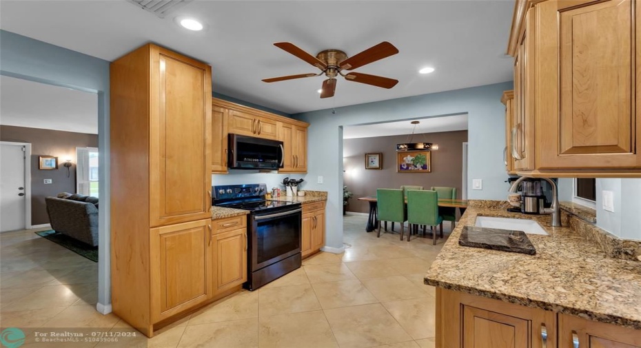 updated kitchen with granite countertops