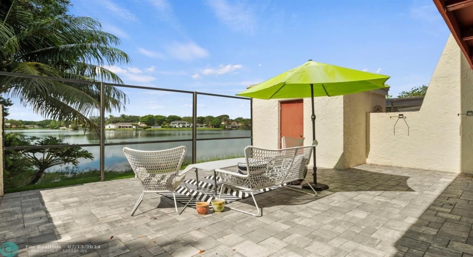 Newly Pavered and Private Patio with Serene Water View