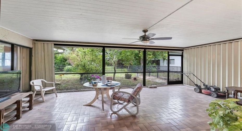 Large covered, screen enclosed Patio