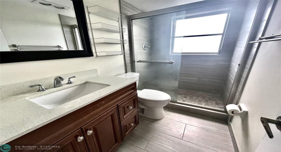 RENOVATED GUEST BATHROOM WITH WALK IN SHOWER